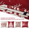 Velvet Christmas Pillow Covers 18x18 Set of 4 Farmhouse Linen Cushion Pillow Case, Invisible Zipper for Indoor and Outdoor Holiday Decor - 4 of 4