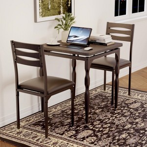 5 Piece Dining Table Set, Industrial Style Dining Table and Chairs Set for 4, Kitchen Table Set for Dining Room Kitchen Apartment - 1 of 4