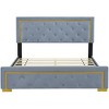 CAVINAS Queen Bed Frame with Pull Point Headboard and Queen Bed Metal Wire Frame at The Head and Foot of The Bed, Metal Feet, Velvet, beige - 4 of 4