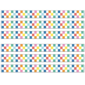 Carson Dellosa Education We Stick Together Checkered Rainbow Straight Bulletin Board Borders, 36 Feet Per Pack, 6 Packs - 1 of 4