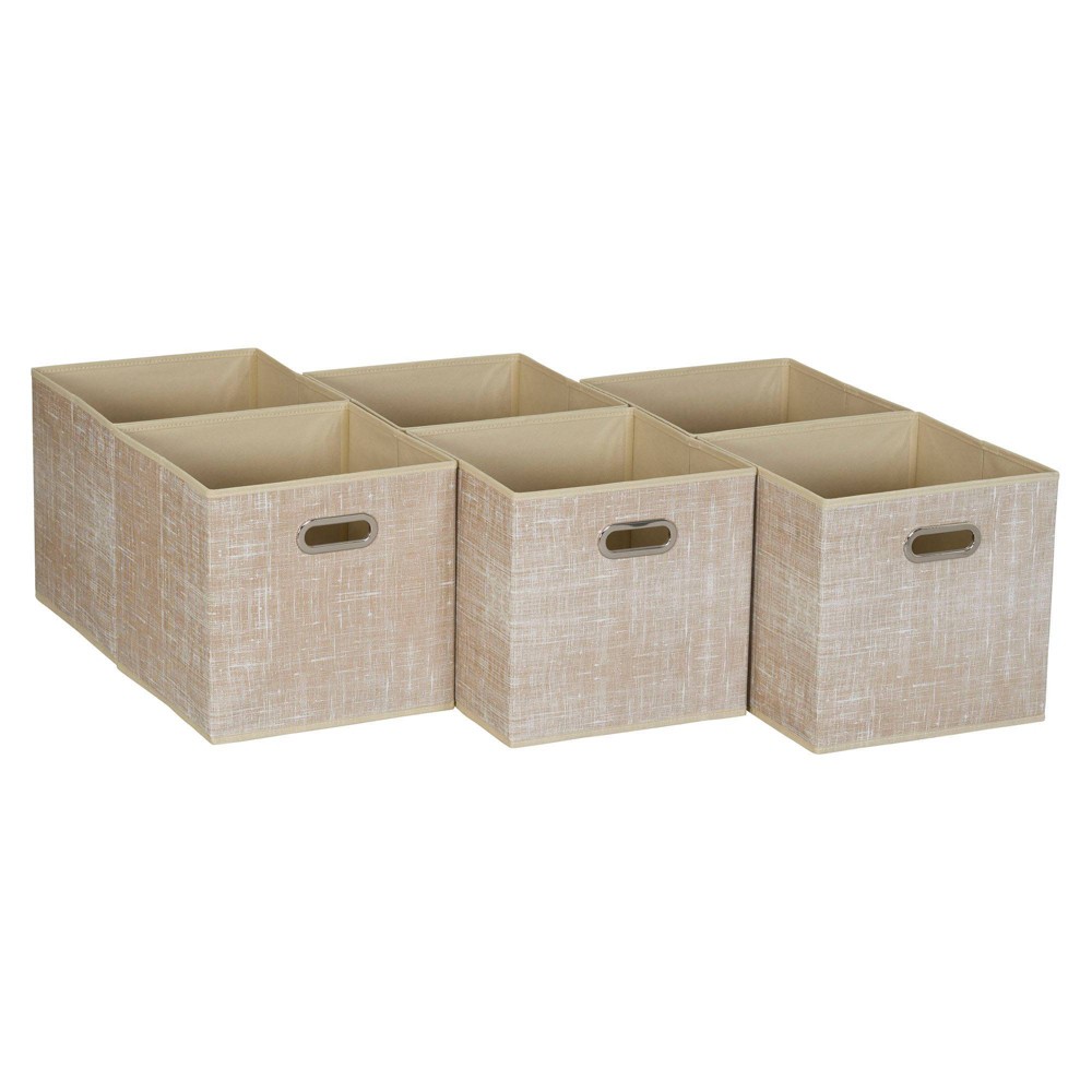 Photos - Clothes Drawer Organiser Household Essentials 11" Set of 6 Storage Bins Tan Mix