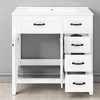 36" Bathroom Vanity with Sink – Freestanding Cabinet with Doors and Drawers, Ceramic Top, Solid Rubber Wood and MDF Construction, Modern Design - 4 of 4