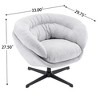 CAVINAS Accent Chair, Modern Chenille Office Chair, Swivel Accent Chair with Removable Cushion, Round Office Chair, Metal Base and Cotton Material - 3 of 4