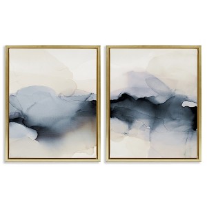 Stupell Industries Mysterious Abstract Obscure Watercolor 2pc Floating Frame Art Set - 1 of 4