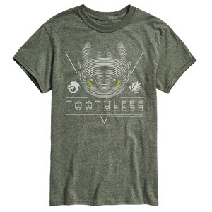 Men's - How to Train Your Dragon - Toothless Line Art Short Sleeve Graphic T-Shirt - 1 of 4