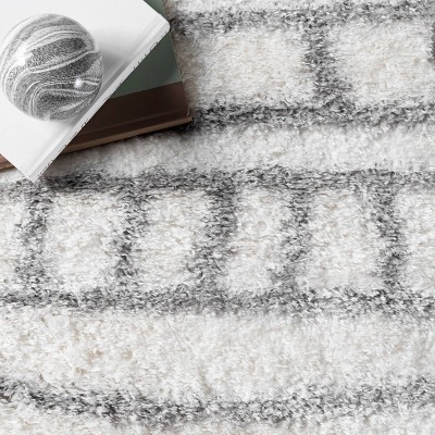 Reversible Gray Braided Shag Area Rug, 3' 3" x 5', Synthetic