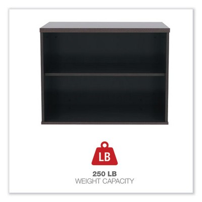 Espresso Woodgrain Laminate Low Storage Cabinet with Sliding Doors