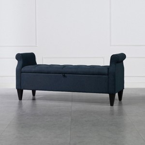 NicBex Modern 57.5" Storage Bench Wood Accent Stools with Tufted Top and Rolling Arms for Bedroom and Entryway - 1 of 4