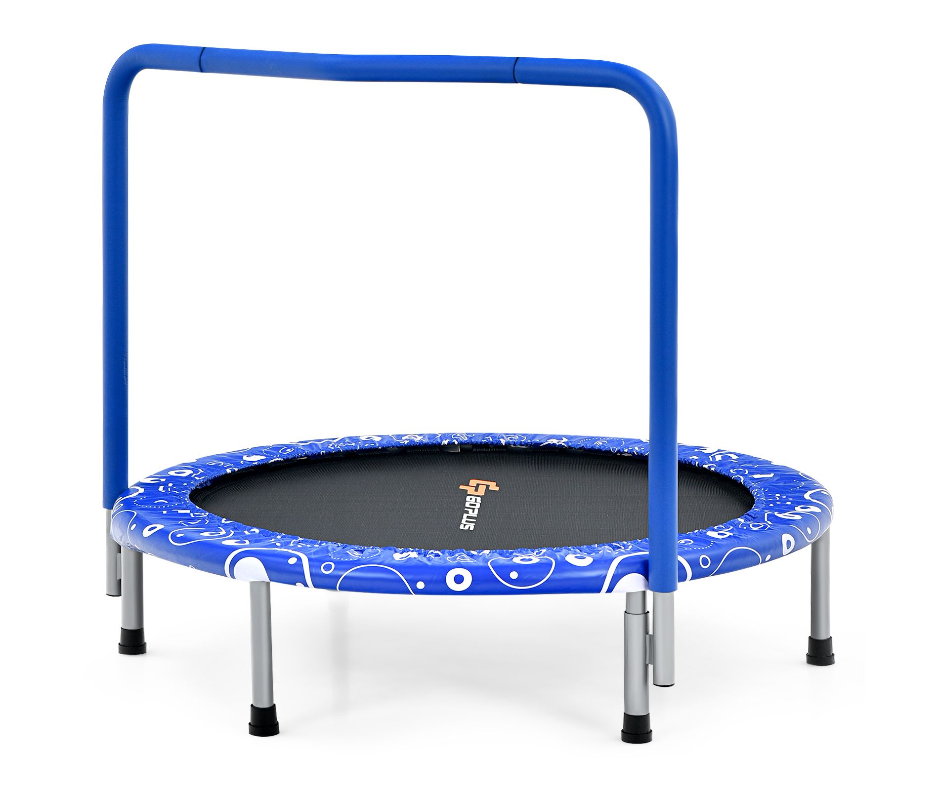 Costway 36'' Kids Trampoline Rebounder W/Full Covered Handrail & Pad Indoor Outdoor Blue