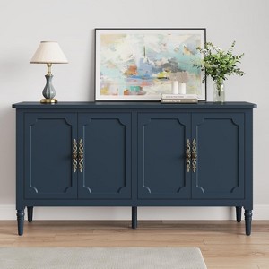 Heynemo Sideboard Buffet Cabinet with Storage, 58'' Mid Century Modern Crendenza Accent Cabinet with 4 Doors and Adjustable Shelves - 1 of 1