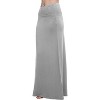 Women's Fold-Over Flare Maxi Skirt - Stylish Spandex Long Skirt for All-Day Comfort Light Gray - 4 of 4