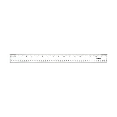 Staples 18" Transparent Acrylic Ruler Clear (51894) 2773006