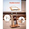 VEVOR Podium Stand, 43-Inch Wooden Lectern, Portable Laptop Desk with Lockable Wheels, Adjustable Height and Angle, Brown - 4 of 4