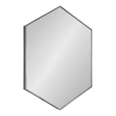 22" x 31" Rhodes Hexagon Wall Mirror Silver - Kate & Laurel All Things Decor