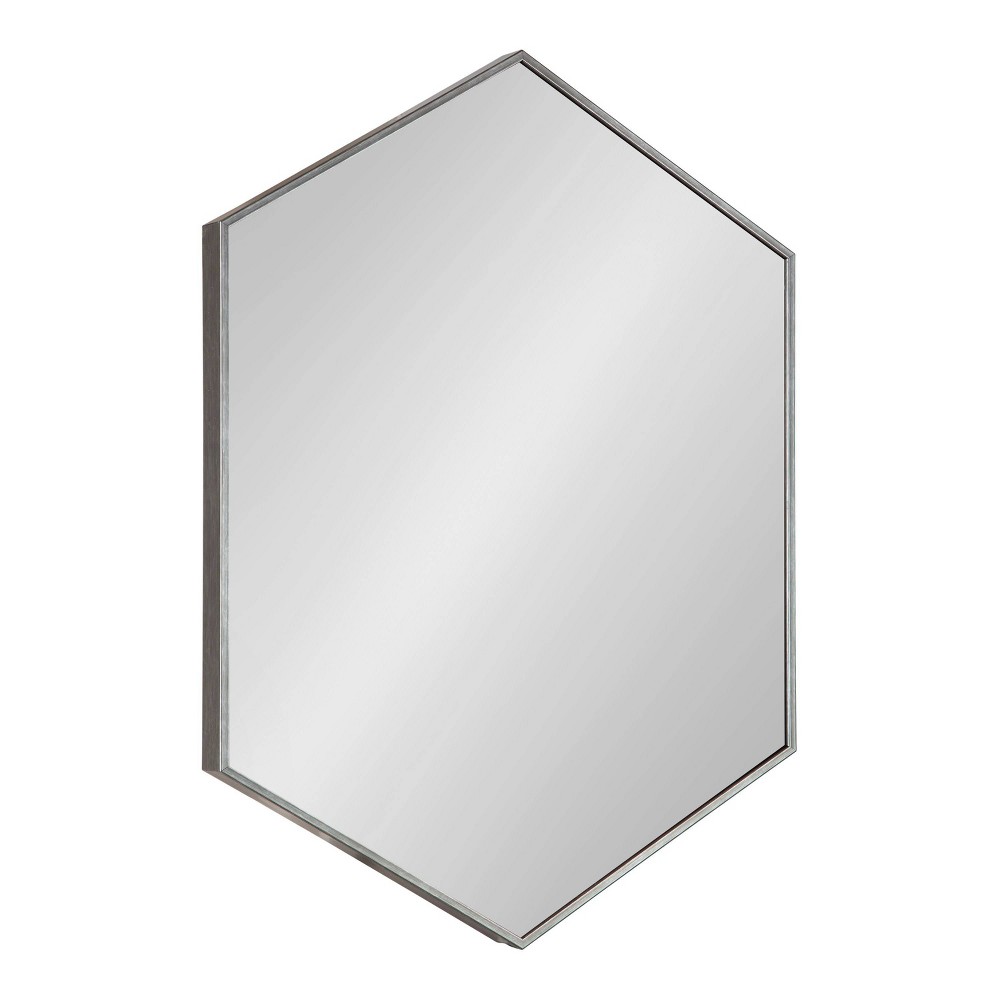 Photos - Wall Mirror 22" x 31" Rhodes Hexagon  Silver - Kate & Laurel: Modern Vanity