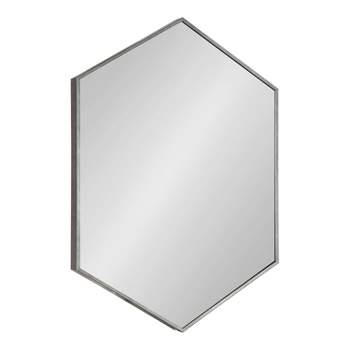 22" x 31" Rhodes Hexagon Wall Mirror Silver - Kate & Laurel All Things Decor