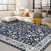 Coolmee Washable Runner Rug Kitchen Rugs and Mats Non Skid Washable Waterproof Carpet Runner for Living Room Bedroom Bathroom Navy Blue - 2 of 4