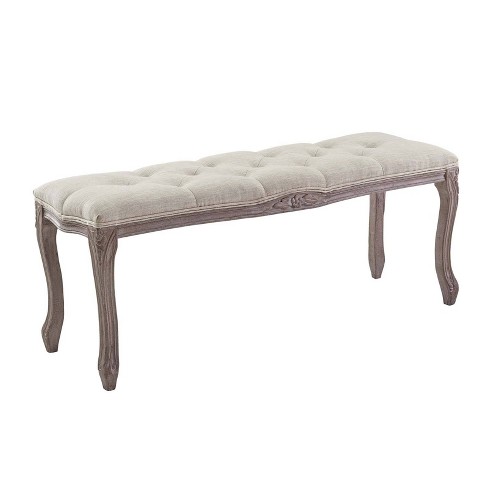 Download Regal Vintage French Upholstered Fabric Bench - Modway ...