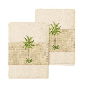 Linum Home Textiles 100% Turkish Cotton COLTON Embellished Towel Set - 1 of 2