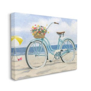 Stupell Industries Peaceful Blue Bike Beach Sky Nautical Painting - 1 of 4