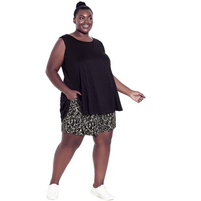 Avenue Women's Plus Size Alisha Knit Print Short