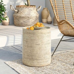 MOEPISY 14 inch outdoor decorative table, outdoor side table for patio use - 1 of 4