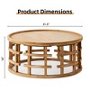 31.5" Natural Wood Round Boho Coffee Table with Open-Frame Base, Rustic Farmhouse Accent Table - 2 of 4