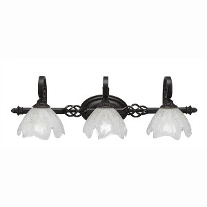 Toltec Lighting Elegante 3 - Light Vanity in  Dark Granite with 7" Gold Ice Shade - 1 of 1