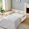DOMETOUR Modern Linen Loveseat Sofa for Living Room Bedroom, Convertible Sleeper Bed Double-Seater Sofa with 2 Lumbar Pillows - 3 of 4
