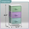 Sorbus Nightstand with 3 Drawers - Steel Frame, Wood Top & Easy Pull Fabric Bins - Perfect for Home, Bedroom, Office & College Dorm - 4 of 4