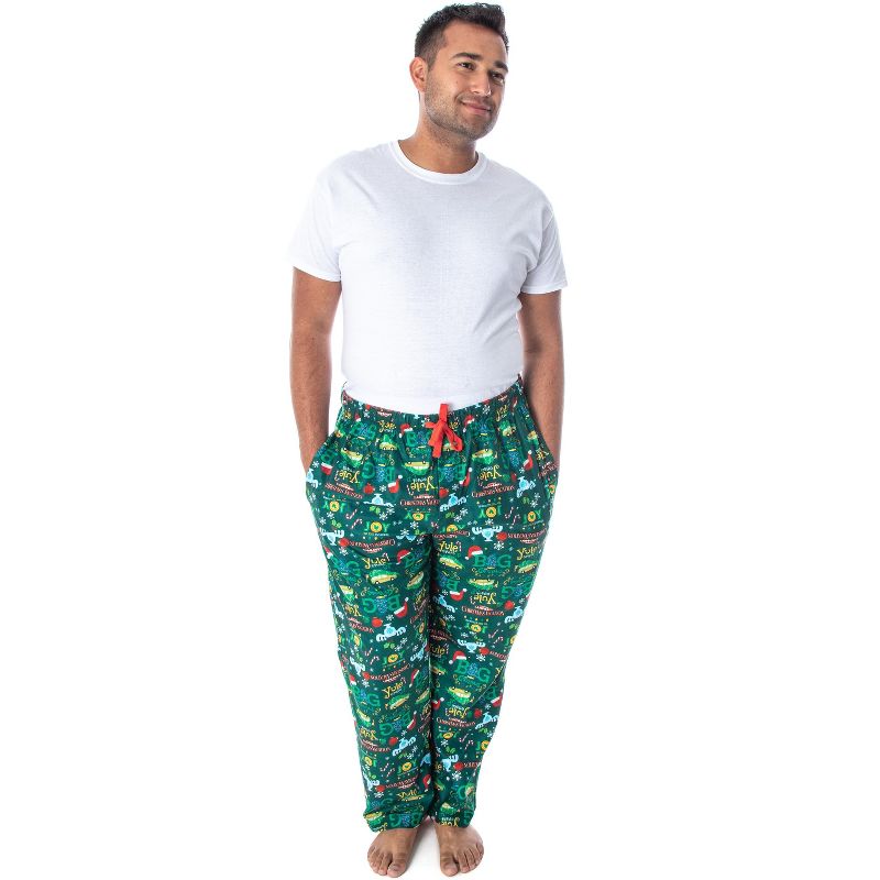 National Lampoon's Christmas Vacation Men's Allover Print Pajama Pants Green, 3 of 6