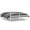 vidaXL White Metal Bed Frame with Headboard/Footboard - Steel Double Bed for Bedroom/Guest Room - 2 of 4