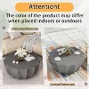 Sapphtopaz 35.43" Modern Coffee Table with Cement Design Waterproof Coffee Bar with Umbrella-Shaped Base Center Table for Living Room, Outdoor - 3 of 4