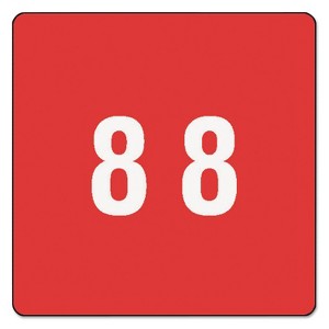 Smead Single Digit End Tab Labels Number 8 Red 250/Roll 67428 - 1 of 4