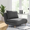 Merrick Lane Convertible Tri-Fold Sleeper Chair with Channel Stitching and Pillow - 2 of 4