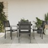 vidaXL Patio Dining Set Outdoor Table and Chair Black Steel and Textilene - 31.5" Table Length 4 Items - 2 of 4