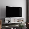 Vynxaria Contemporary TV Stand, Storage Unit, 1 Door, 3 Shelves, White, Compact Design - 4 of 4