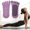 Unique Bargains Non-Slip Yoga Socks Five Toe Socks Pilates Barre for Women with Grips - 2 of 4