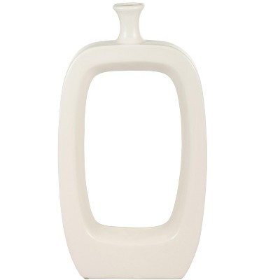 Sagebrook Home Ceramic Vase Creative Contemporary Cut-Out Vase for Decorative Home Table Decor