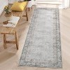 Vintage Bordered Washable Area Rug - Non-Slip Non-Shedding Stain Resistant Carpet, Soft Distressed Print Mat for Living Room, Nursery, Bedroom Office - 2 of 4