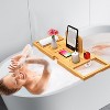 Attop Premium Bamboo Bathtub Tray Caddy - Bath Tub Tray Table for Bathtub - Bath Caddy Tray for Bathtub, Expandable Size - 2 of 4