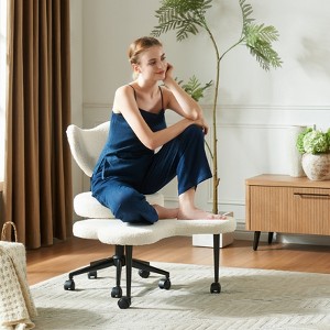 Pinmoco Ergonomic Cross-Legged Swivel Chair, Adjustable Height Meditation Chair with Back Support,  Office/Home Chair - 1 of 4