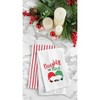 C&F Home 27" x 18" Christmas Holiday "Naughty Or Nice" Sentiment Featuring Gnomes Cotton Embroidered & Waffle Weave Kitchen Dish Towel - 2 of 4