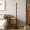SUGIFT Floor Lamp with 3 Adjustable Heads and Petal Glass Shades, Modern Standing Lamp with LED Bulbs for Living Room Bedroom Office - 4 of 4