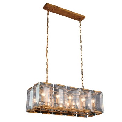 Elegant Lighting Monaco 10 light Golden Iron Chandelier Clear Glass Crystal