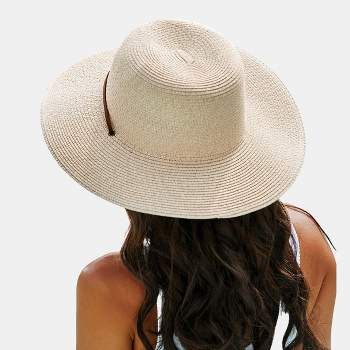 Women's Neutral Flat Brim Straw Hat - Cupshe
