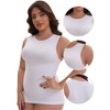 INSPIRE CHIC Women's Tummy Control Slimming Waist Shaper Crew Neck Traceless Sleeveless Long Tank Undershirt - 3 of 4