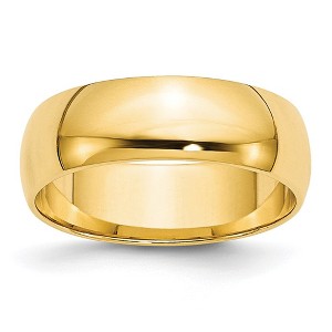 Black Bow Jewelry 2mm to 6mm 10K Yellow Gold Lightweight Half Round Standard Fit Band - 1 of 4
