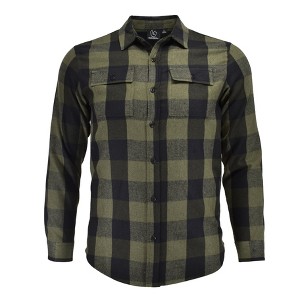 Burnside Men's Buffalo Plaid Modern Fit Army Green Flannel Shirt - 1 of 3