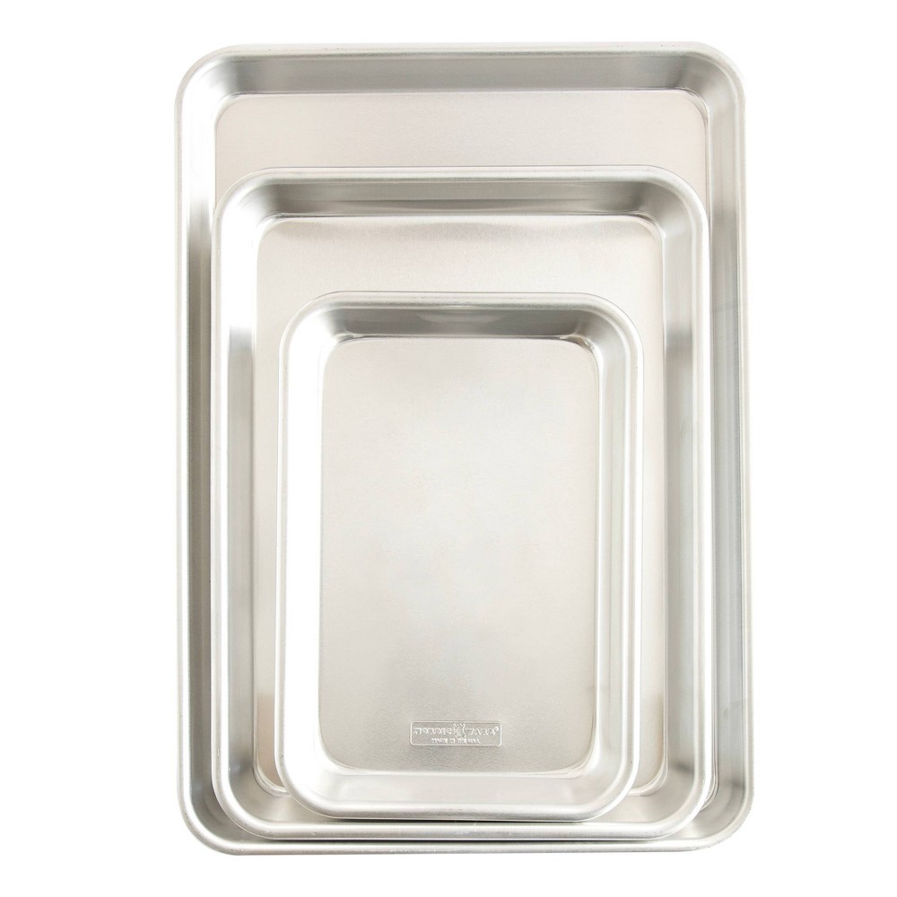 Photos - Pan Nordic Ware Naturals 3pc Aluminum Jelly Quarter Eighth Set Silver 